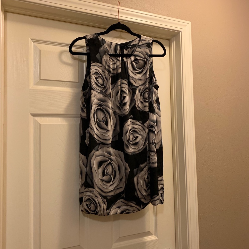 Floral rose tank top blouse